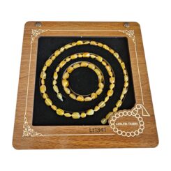 Damla Kehribar Kolye - Bileklik Set Lt1341