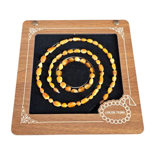 Damla Kehribar Kolye - Bileklik Set Lt1348