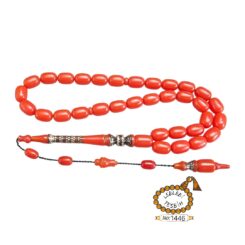 Gümüş Nakkaş İmame-Hitameli Sıkma Kehribar Tesbih Lt1446