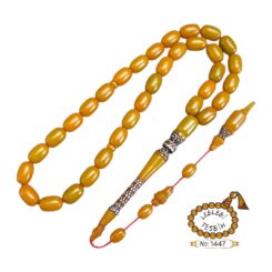 Gümüş Nakkaş İmame-Hitameli Sıkma Kehribar Tesbih Lt1447