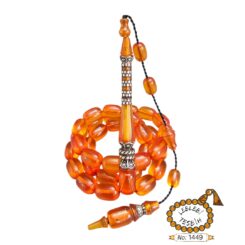 Gümüş Nakkaş İmame-Hitameli Ateş Kehribar Tesbih Lt1449