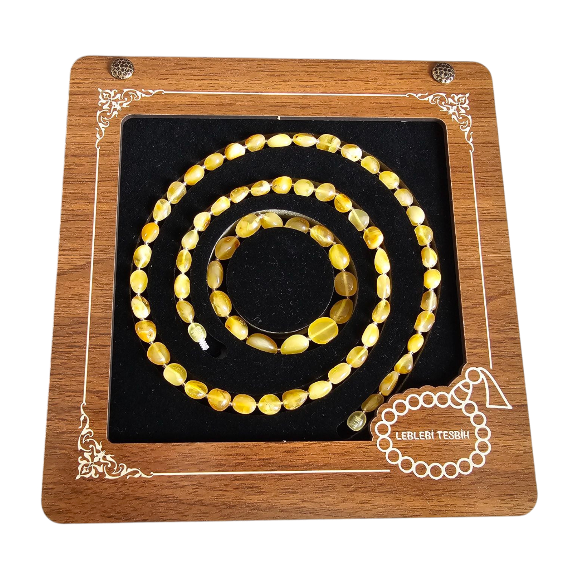 Damla Kehribar Kolye – Bileklik Set Lt1345