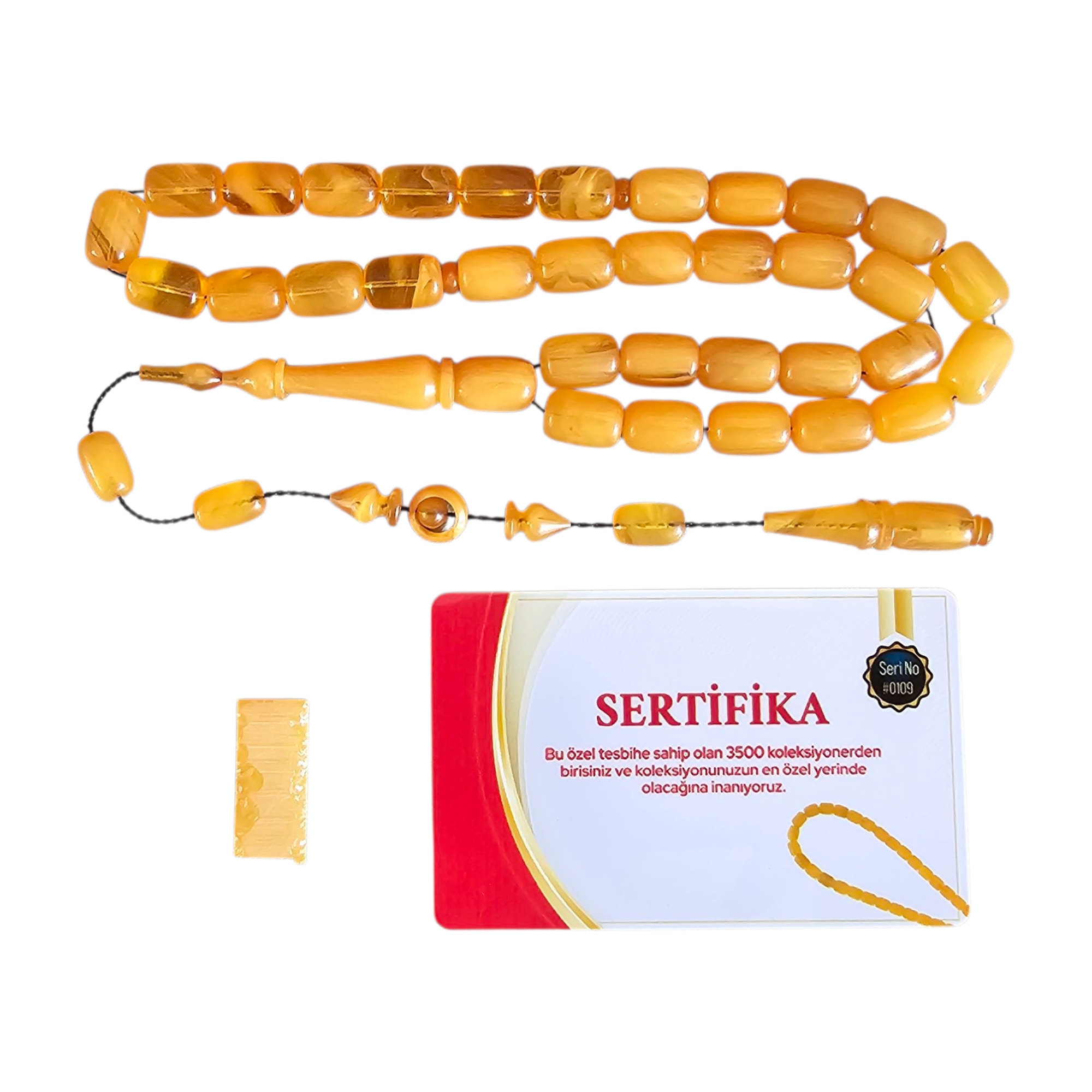 1 Tonluk Tesbihten Yapılma Sıkma Kehribar Tesbih Lt1408 - Görsel 4