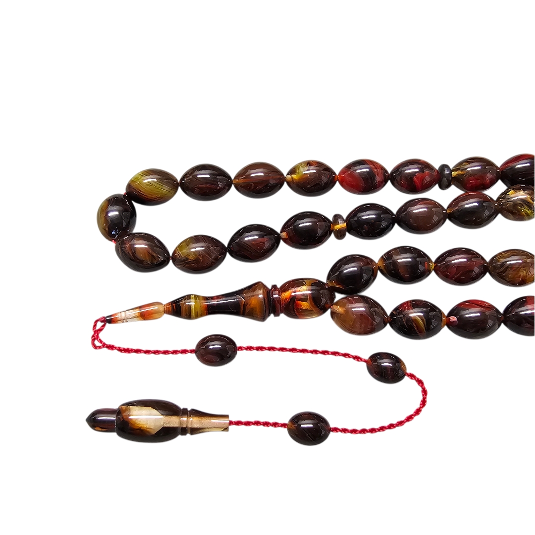 Büyük Boy Sıkma Kehribar Tesbih Lt1506 - Görsel 9
