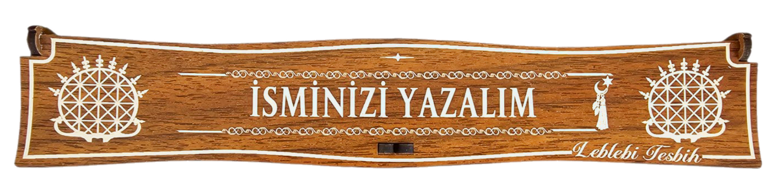 Kişiye özel isim yazılabilen ahşap tesbih kutusu